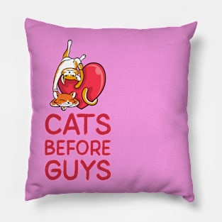 Cats Before Guys design Pillow