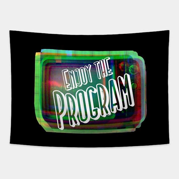 Enjoy The Program Retro Television Set Tapestry by wildjellybeans