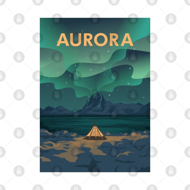 Camp night on aurora light by creative.z