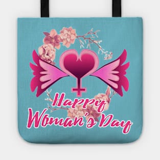 Floral Heart Happy Woman´s Day Tote