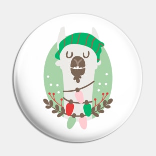 Christmas llama Pin