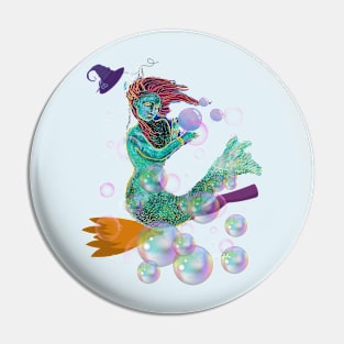 Halloween mermaid whit bubbles Pin