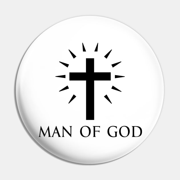 Man Of God - Roman Catholic Cross - Black - Christian Series 9B Pin by FOGSJ