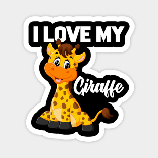 I Love My Giraffe Magnet