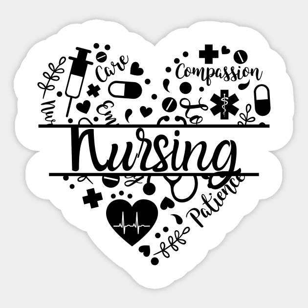 Nurse Doctor Nursing Hospital Medical Love Heart' Sticker