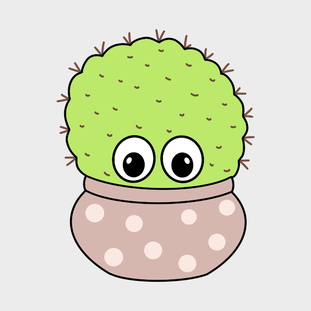 Cute Cactus Design #327: Chunky Cactus In Polka Dot Jar by DreamCactus