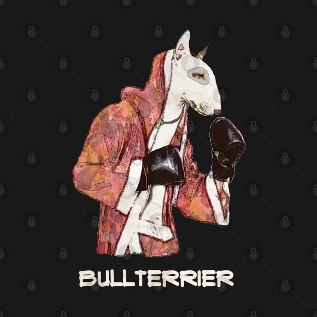 Bullterrier Lovers Boxer Watercolor by Collagedream