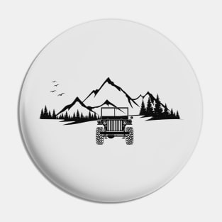 Willys Off Road Mountain Adventure Scene (black) Pin