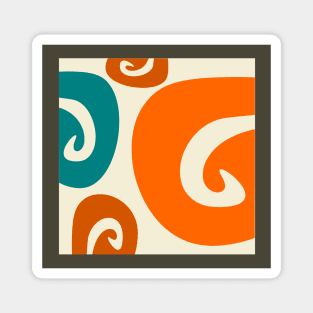 Vintage retro spirals colors posterart 60s style Magnet