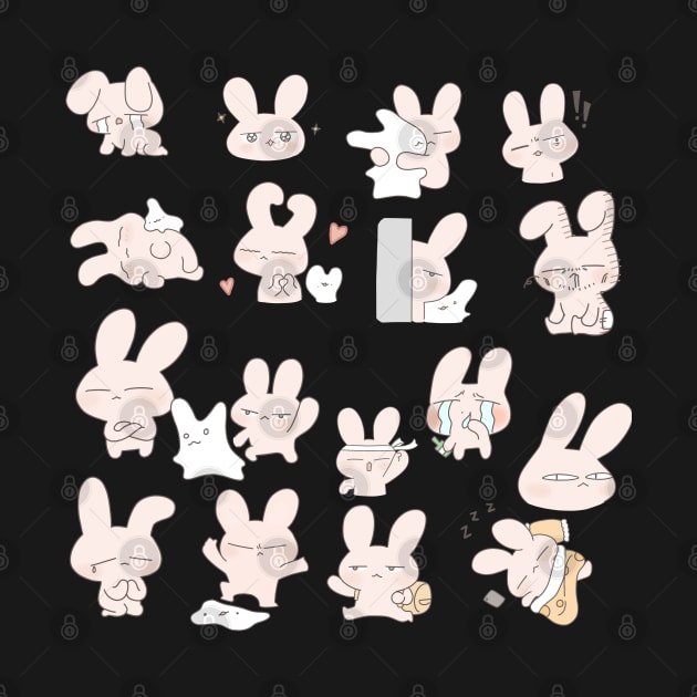 a cute rabbit character, cute, lovely, adorable, charming, sweet animal friends by zzzozzo