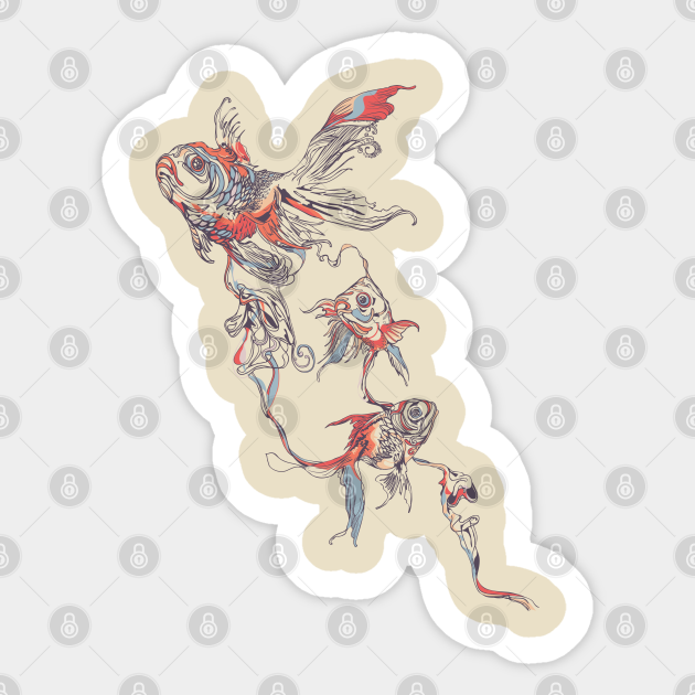 Floating in Deep - Fish - Sticker