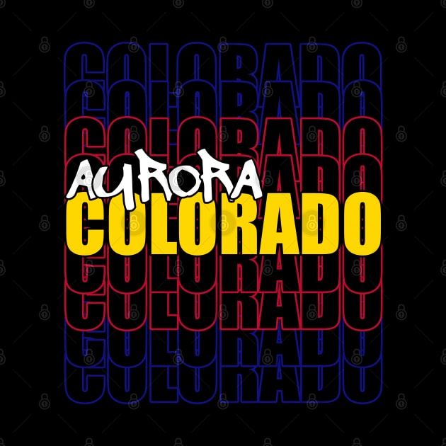 Aurora Colorado Typography Flag by That5280Lady