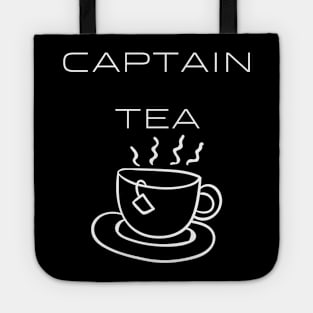 Captain Tea Typography White Design Tote