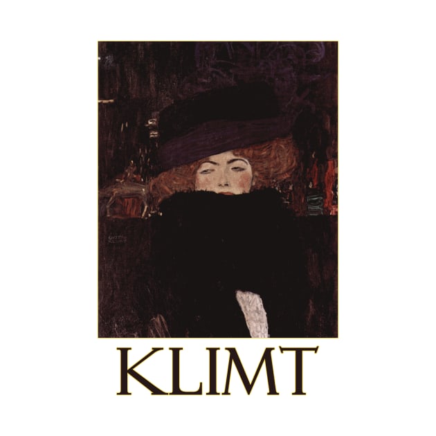 Lady with Hat and Feather Boa by Gustav Klimt by Naves