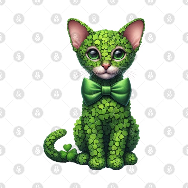 Clover Oriental Shorthair Cat St Patricks Day by Chromatic Fusion Studio