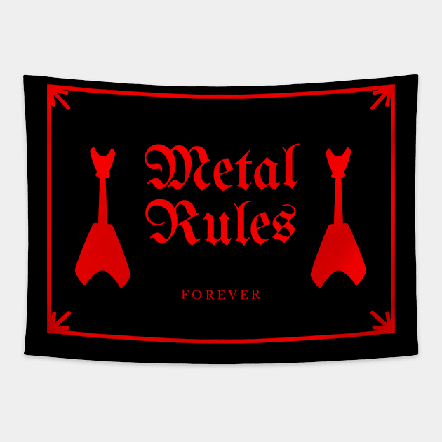 Metal Rules Forever Tapestry by Abeer Ahmad