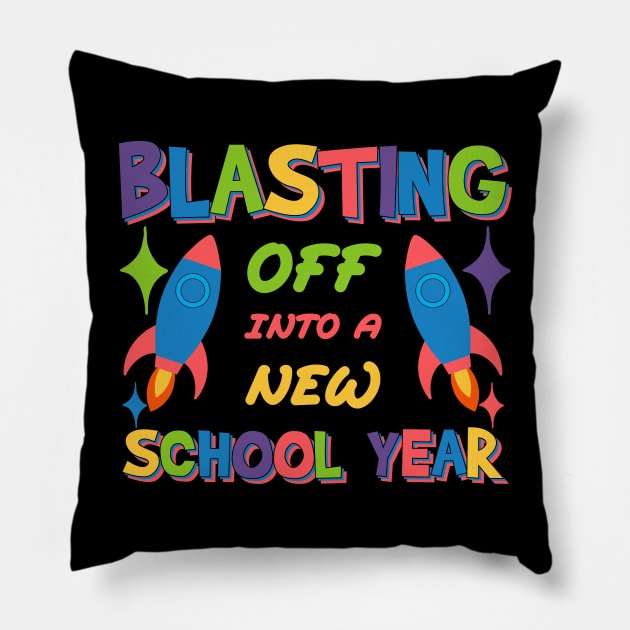 Blasting Off Into a New School Year Preschool to Kindergarten Pillow by greatnessprint