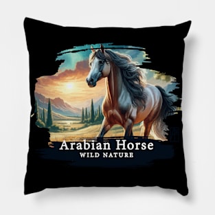 Arabian Horse - WILD NATURE - HORSE -12 Pillow