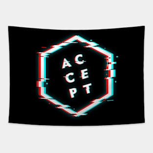 ACCEPT POLYGON GLITCH Tapestry