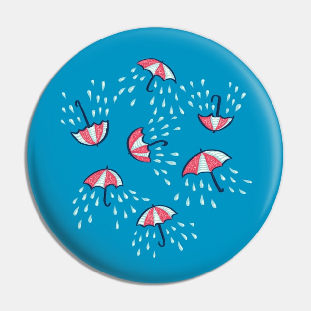 Raining Umbrellas Pattern Pin by Boriana Giormova
