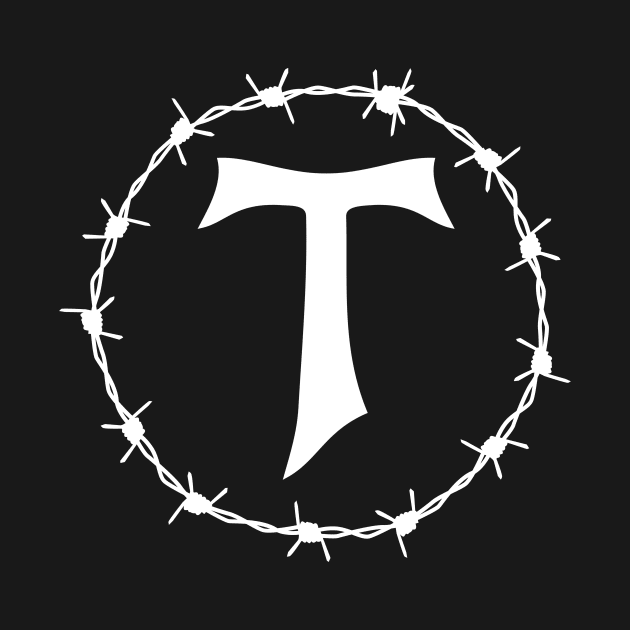 Tau Cross Barbed Wire Saint Francis of Assisi Franciscan Gothic by thecamphillips