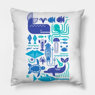 Sea friends (blue) Pillow