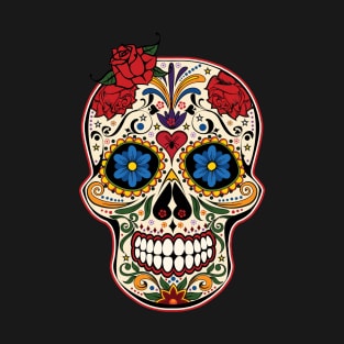 Gothic Day Of The Dead Roses Sugar Skull 1 T-Shirt