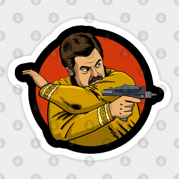 Captain Ron Ron Swanson Sticker Teepublic Uk
