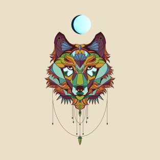 Full Moon Wolf Sacred Geometry T-Shirt