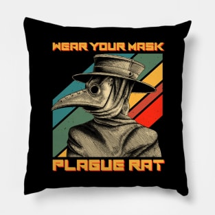 Wear Your Mask Plague Rat Pillow