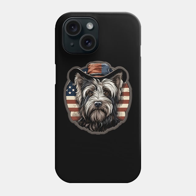 Patriotic Skye Terrier Phone Case by NatashaCuteShop