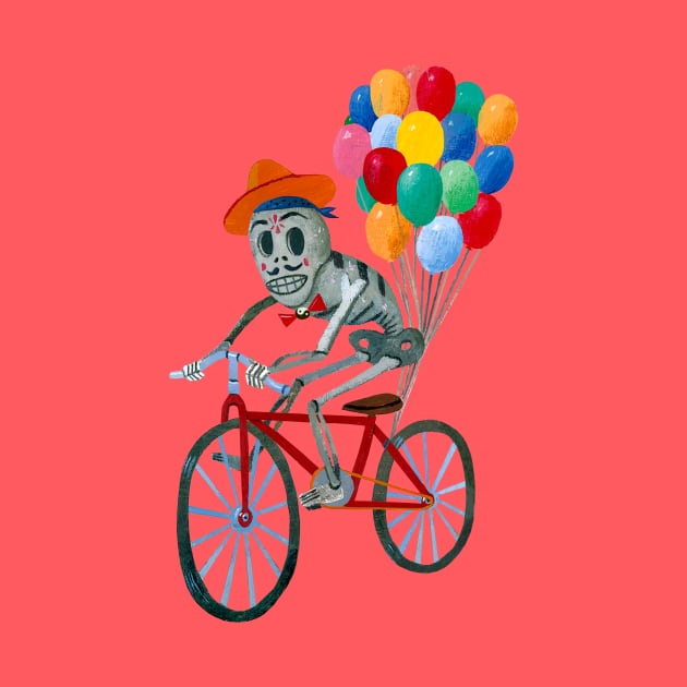 Dia de los Muertos, Bicycle Ride by John Parra Art