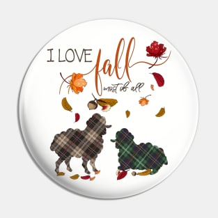 Sheep Lovers - I Love Fall Most of All Pin