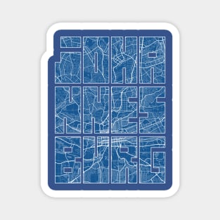Johannesburg, South Africa City Map Typography - Blueprint Magnet