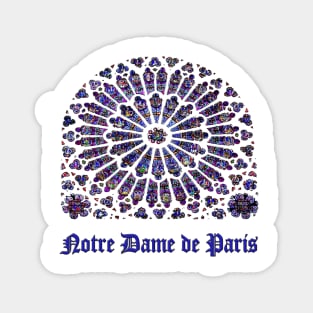 Notre Dame de Paris Cathedral.  Stained Glass Rose Window Magnet