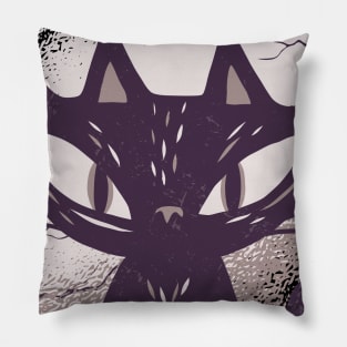 Black cat in the moonlight Pillow