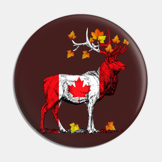 Maple Leaf Moose Canadian Flag Canada Pin by Teeium