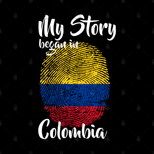 Colombia Flag Fingerprint My Story DNA Colombian by Your Culture & Merch