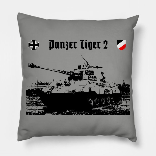 panzer tiger 2 Pillow by bumblethebee