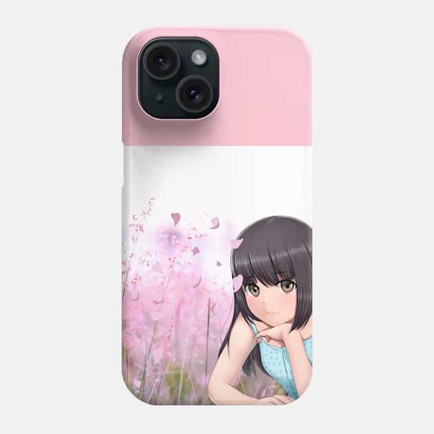 anime girl spring Phone Case by Teerendy