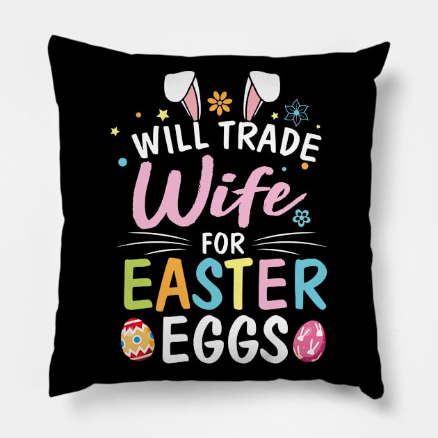 Star Flower Bunny Will Trade Wife For Easter Eggs Happy Me Pillow by Cowan79