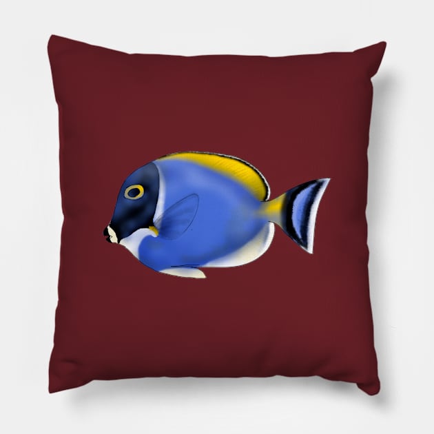 Acanthurus leucosternon Pillow by lucamendieta