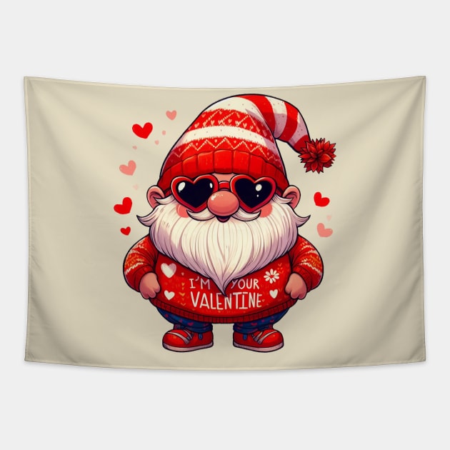 Valentine Gnomes Valentines Day 2024 Tapestry by BukovskyART