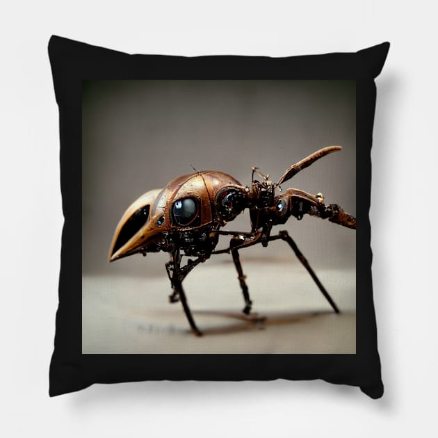 Damartinart mechanical ant Pillow by dex1one