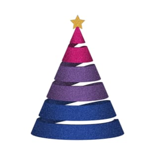 Large Spiral Bisexual Pride Flag Christmas Tree Vector T-Shirt