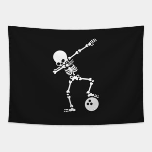 Dab skeleton dabbing bowling ball Tapestry