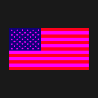 Pink American Flag Metro Funky Psychedelic Color T-Shirt