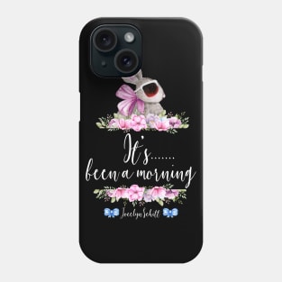 It's Been A Morning - Jocelyn Schitt - Watercolor Bunny Wearing Dark Sunglasses with Floral Borders Phone Case