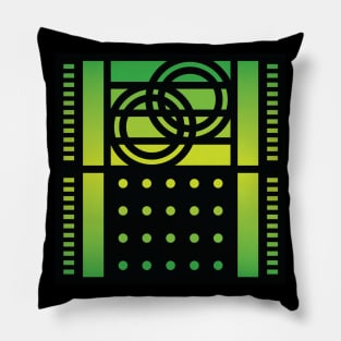 “Dimensional Rings” - V.6 Green - (Geometric Art) (Dimensions) - Doc Labs Pillow