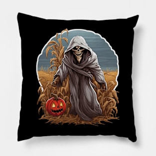 Grim Reaper In A Cornfield Pillow